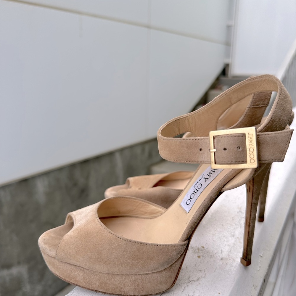 Jimmy Choo Suede Strap Heels 39